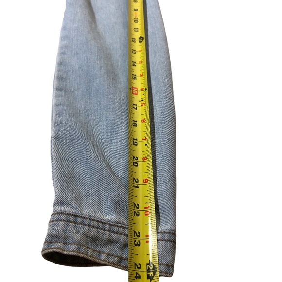 Highway Jeans Denim Jacket Large Button Up Distressed Light Wash Long Sleeve - Picture 5 of 11